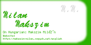 milan makszim business card